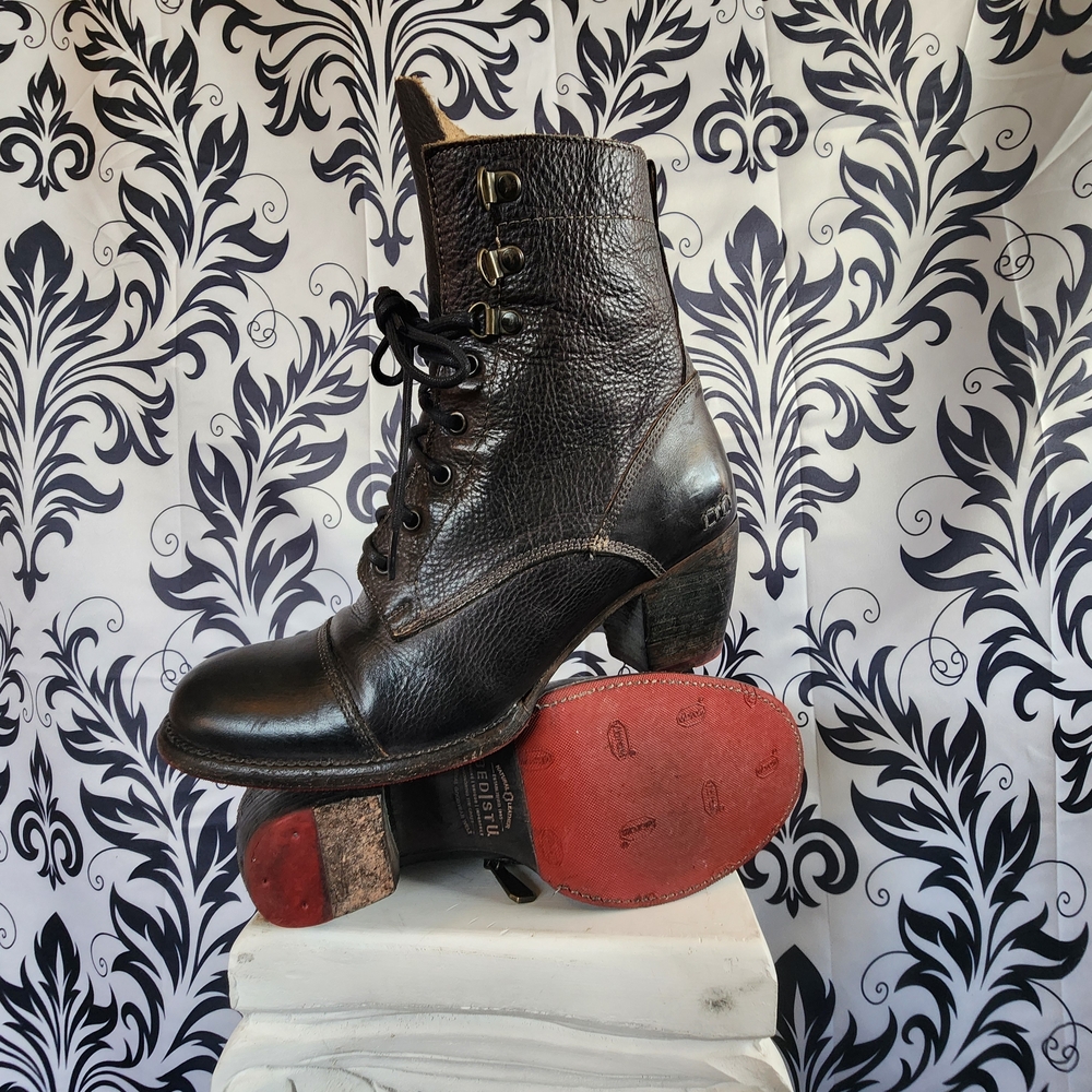 BedStu Black Leather Ankle Boots